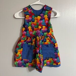 Blue and Red Reversible Sleeveless Scoop Neck Sundress Size 4